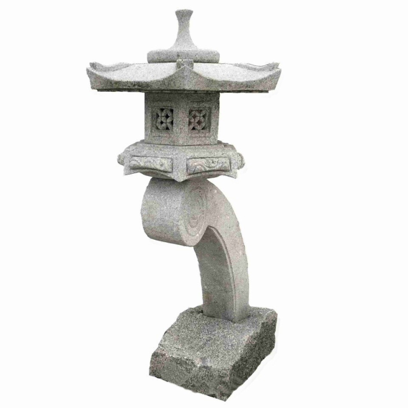 Japonská lampa Rankei 75 cm - šedá žula