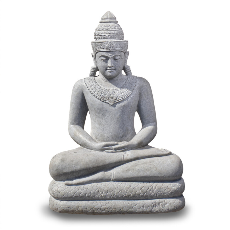 Buddha s náhrdelníkem 100 cm - river stone