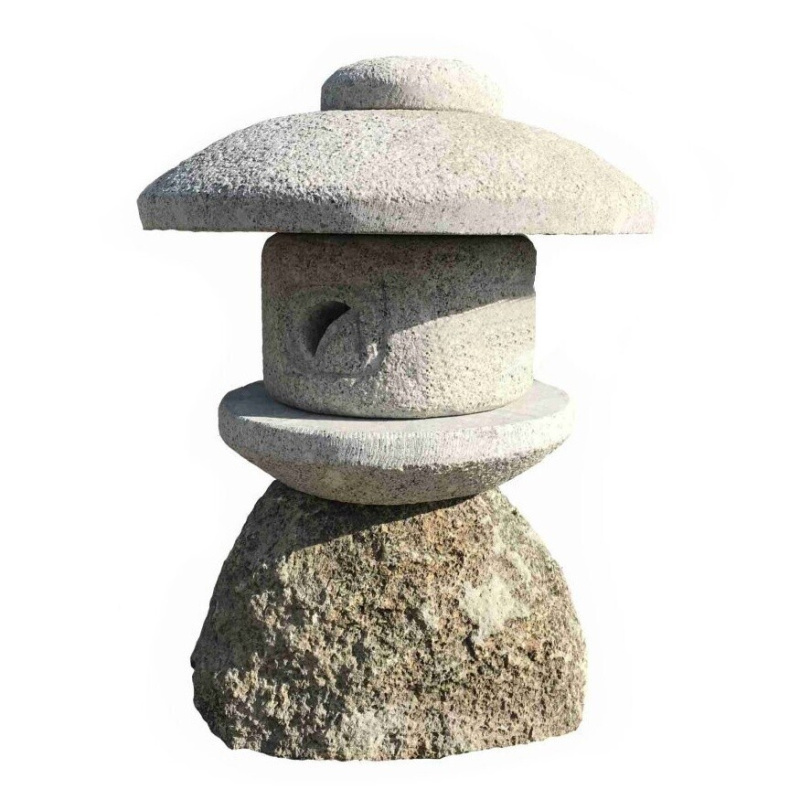 Kamenná lampa na balvanu 30 cm - žula