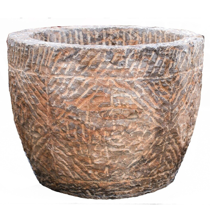 Žulový květináč 60 x 60 cm - žlutá žula