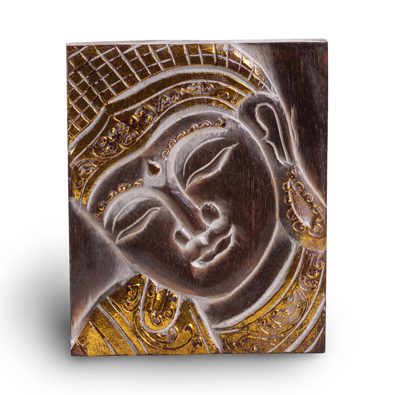 Buddha na desce 25 x 20 cm - dřevořezba