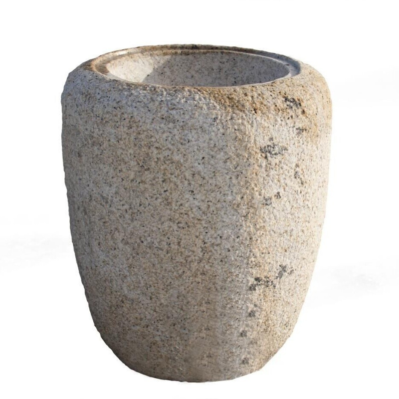 Kamenná nádržka Natsume v. 20 cm - žlutá žula