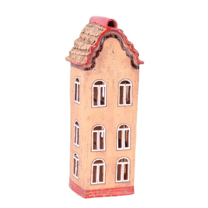 Keramický domek 49 cm - bílá okna