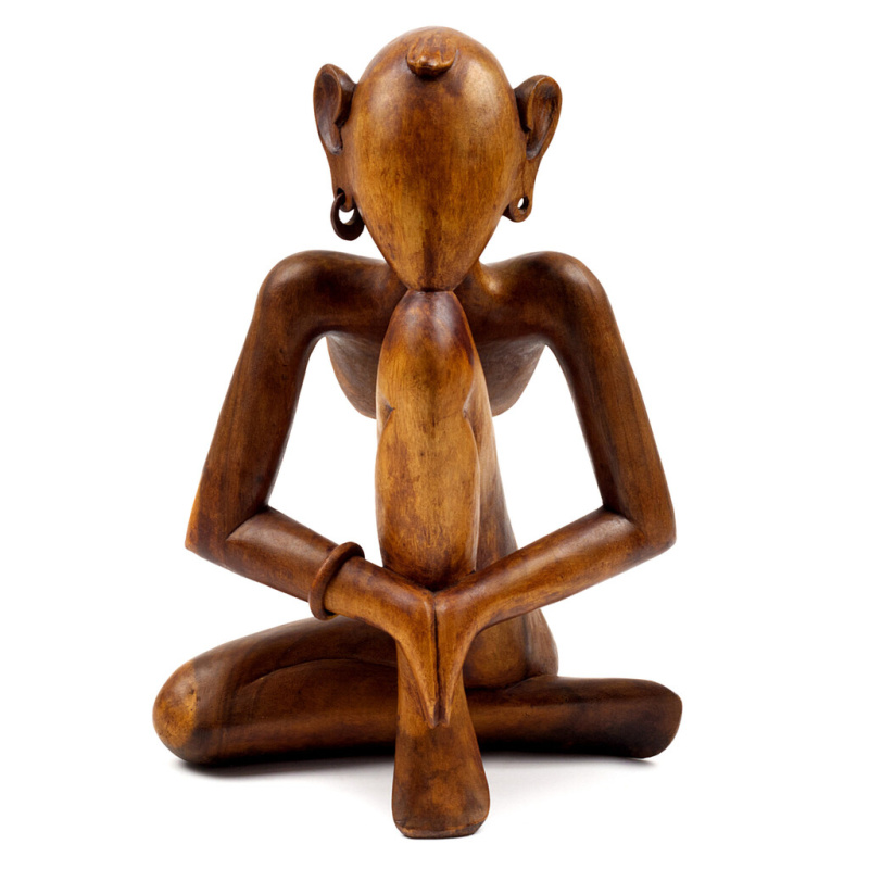 Abstraktní socha domorodec 60 cm - dřevořezba