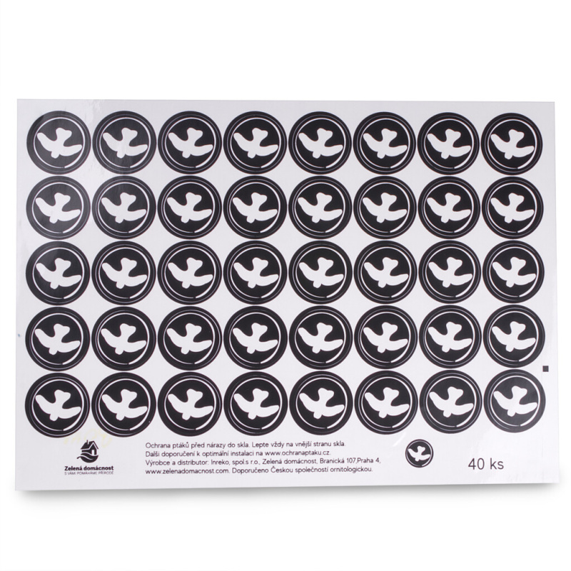Ochranné samolepky - kolečka se siluetou černé 40 ks