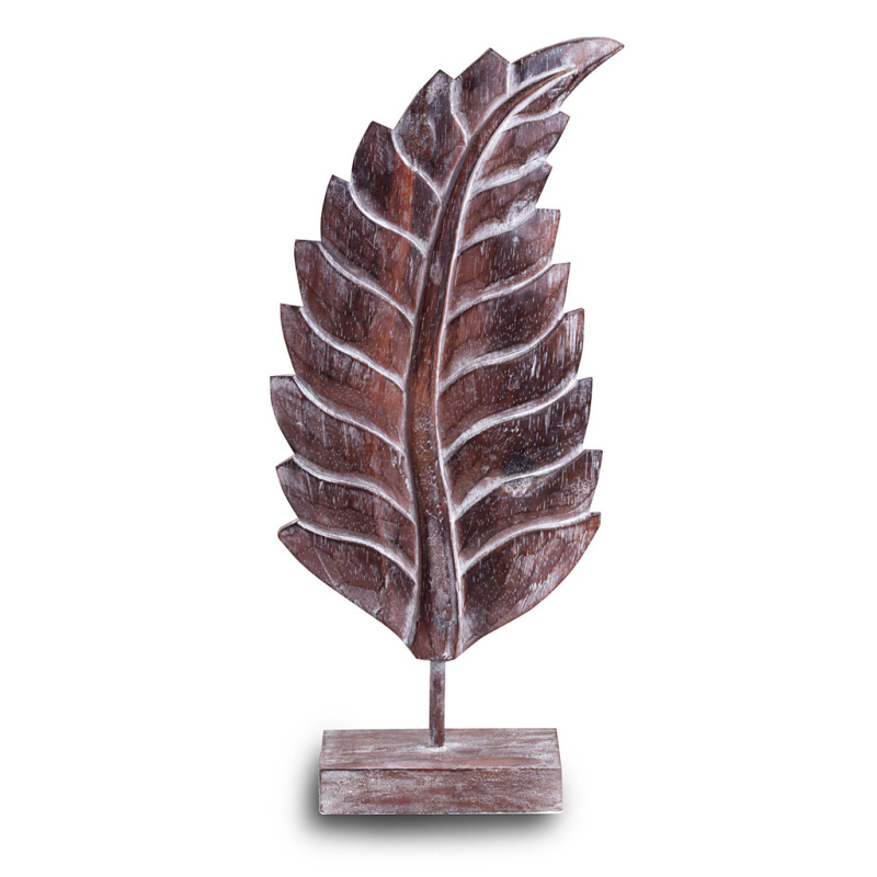 Dřevěná dekorace list - 40 cm