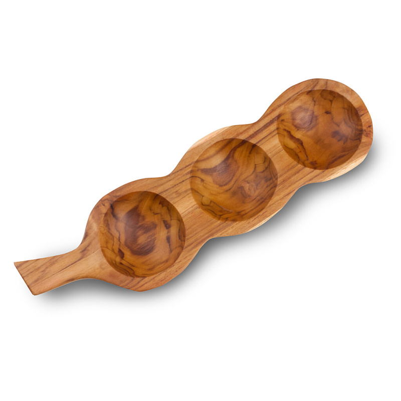 Teaková trojmiska 37 cm