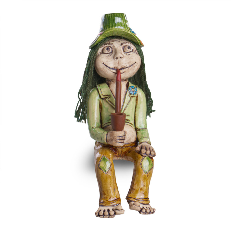 Keramický vodník s fajfkou - 49 cm