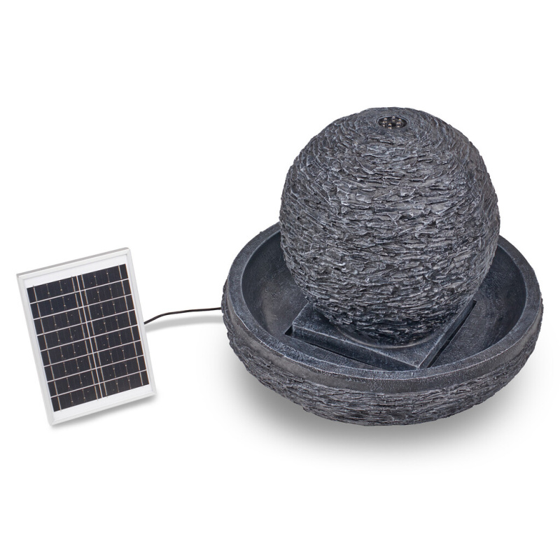 Zahradní solární fontána Sphere 40 cm s LED osvětlením a baterií