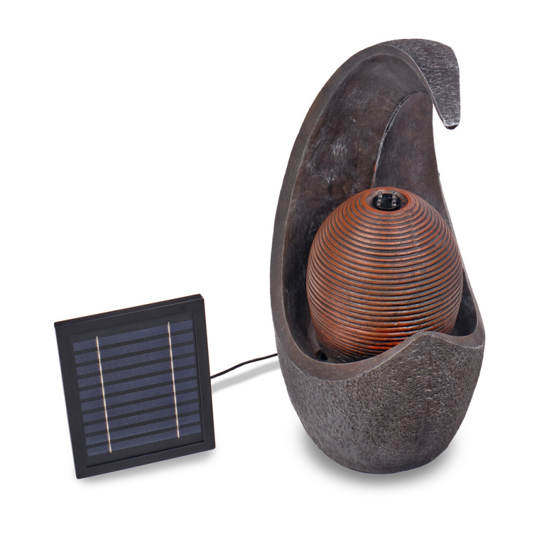 Zahradní solární fontána Moon Sphere 49 cm s LED osvětlením a baterií