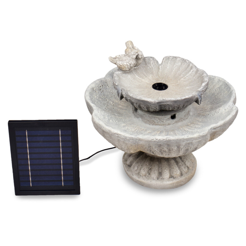 Zahradní solární fontána Birds 33 cm s LED osvětlením a baterií