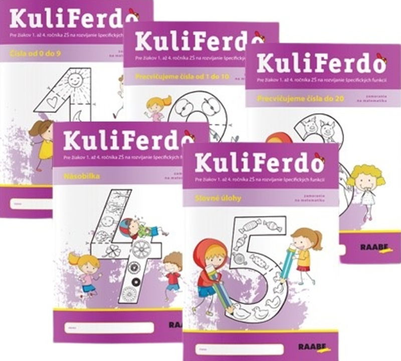 Kuliferdo - vývinové poruchy učenia - číselká (súbor 5 pracovných zošitov) - kniha z kategorie Speciální pedagogika