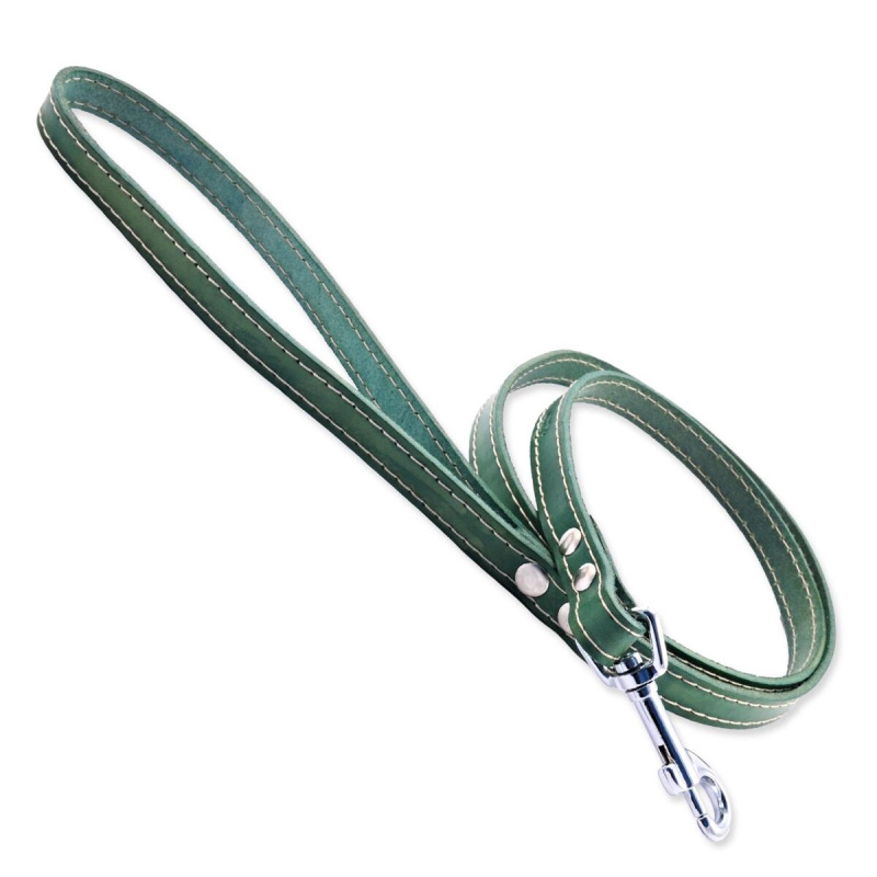 Vodítko TAMER kožené 1,4 / 115 cm zelené 1ks