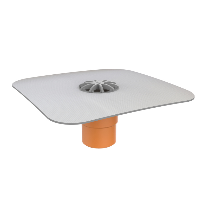 Svislá balkónová vpusť TOPWET s integrovaným PVC límcem o průměru 50 mm
