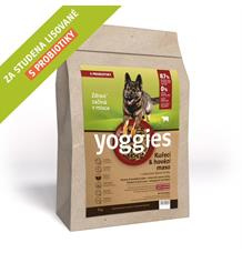 Yoggies, Kuřecí a hovězí maso, granule lisované za studena 15 kg + Fit kostičky Yoggies pro psy 2x47g