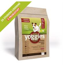 MINIGRANULE Yoggies, kuřecí a hovězí maso, granule lisované za studena 15 kg + Fit kostičky Yoggies pro psy 2x47g