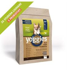 Yoggies Hypoalergenní MINIGRANULE pro psy s kozím masem, lisované za studena 15 kg + Fit kostičky Yoggies pro psy 2x47g