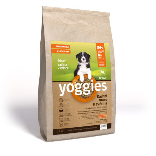 MINIGRANULE Yoggies Active, kachna a zvěřina, granule lisované za studena 5 kg