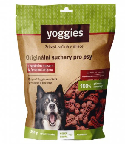 Yoggies Originální suchary pro psy s hovězím masem & červenou řepou