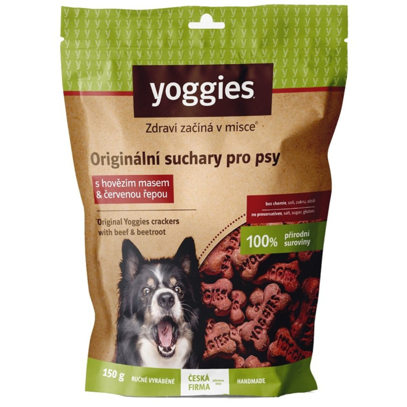 Yoggies Originální suchary pro psy s hovězím masem & červenou řepou