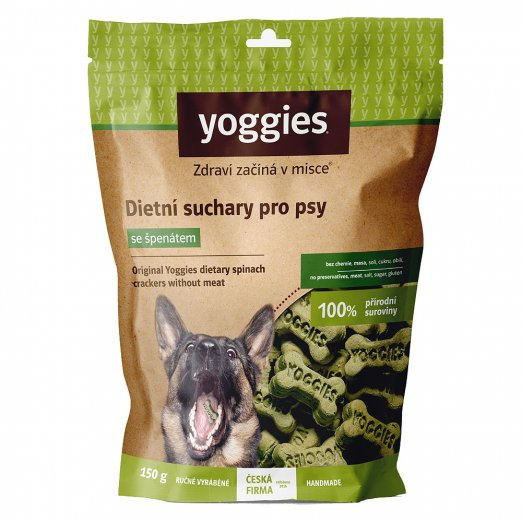 Yoggies Dietní suchary pro psy se špenátem