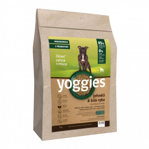 MINIGRANULE Yoggies, jehněčí a bílá ryba, granule lisované za studena 2 kg