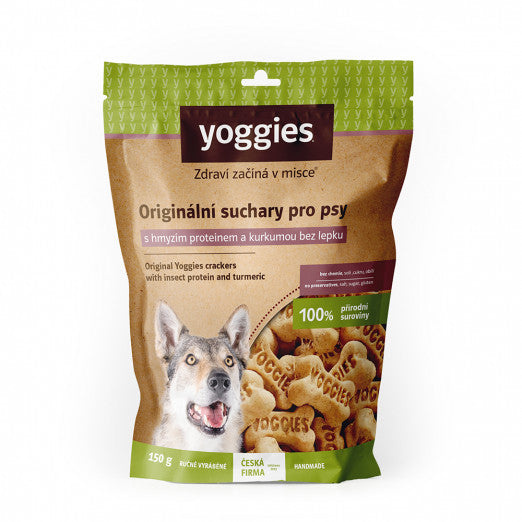 Yoggies Bezlepkové suchary s hmyzím proteinem a kurkumou pro psy