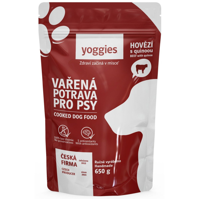 Yoggies Vařená potrava pro psy – hovězí maso s quinoou a kloubní výživou
