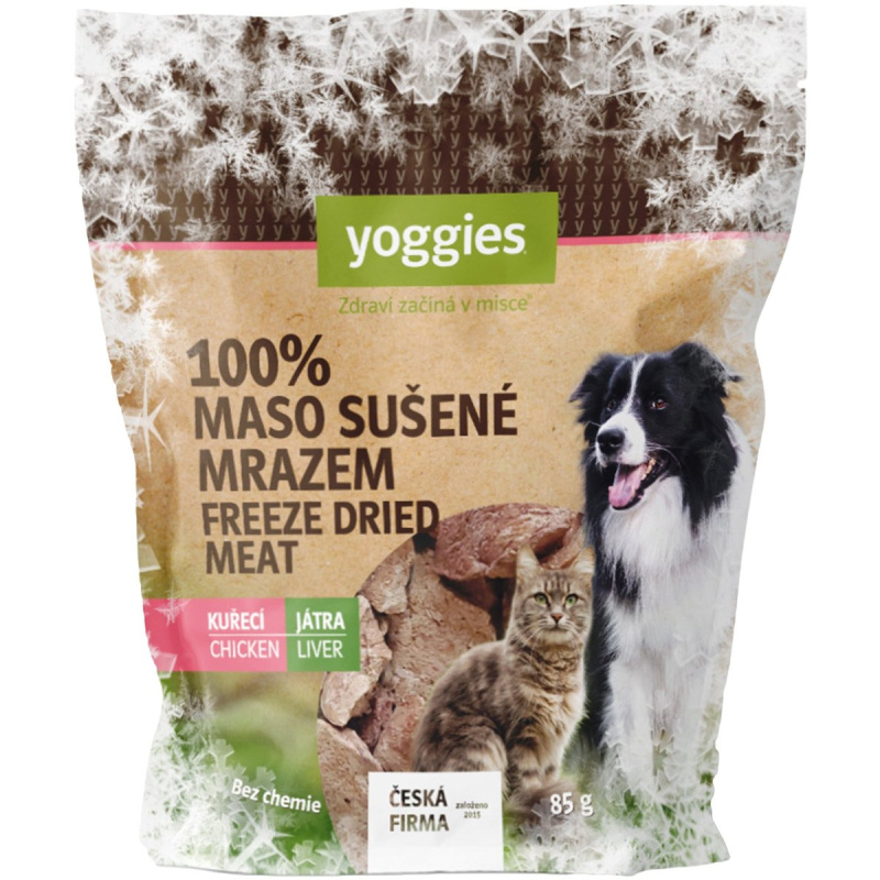 Yoggies Mrazem sušená (Lyofilizovaná) kuřecí játra pro psy a kočky