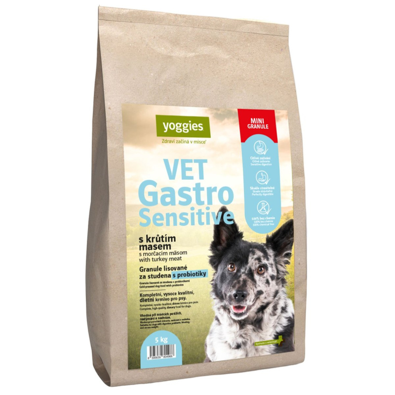 Yoggies VET Gastro Sensitive krůtí maso a probiotika – minigranule pro psy