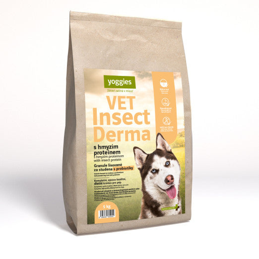 5 kg Yoggies VET Insect Derma s hmyzím proteinem, granule lisované za studena s probiotiky