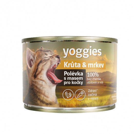 185 g Yoggies Polévka pro kočky – Krůta  & mrkev