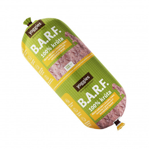 Yoggies B.A.R.F. Krůta s probiotiky – syrové maso pro psy, mražené