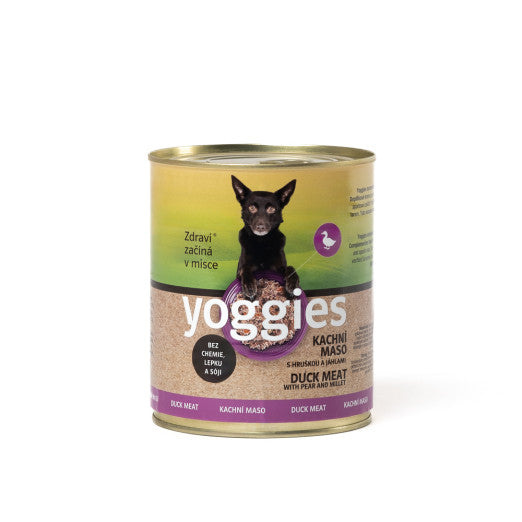 800 g Yoggies kachní konzerva s hruškou a jáhlami