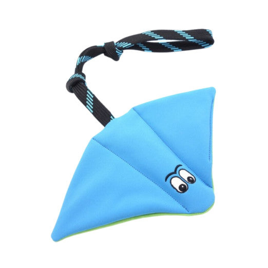 Odolná hračka pro psa – softshellový rejnok, modrá a zelená