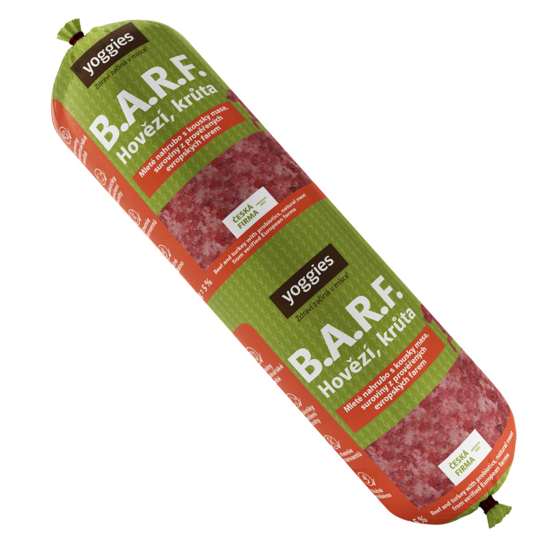 700g B.A.R.F. Hovězí maso s krůtou a s probiotiky