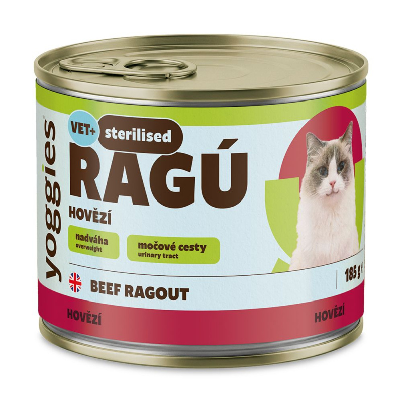 Yoggies Ragú pro kastrované kočky hovězí monoprotein