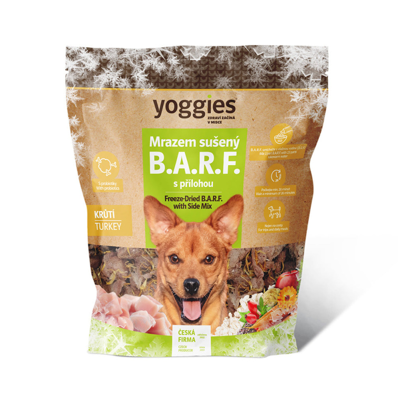 370g Yoggies Mrazem sušený B.A.R.F. s přílohou - Krůtí
