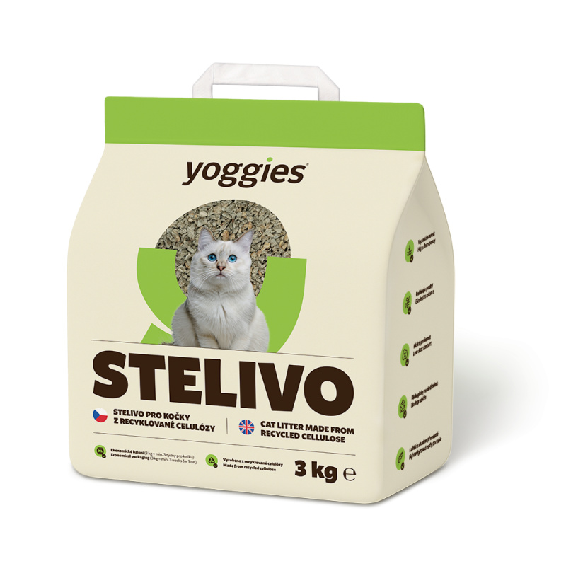 Yoggies Ekologické stelivo pro kočky, 100% recyklované