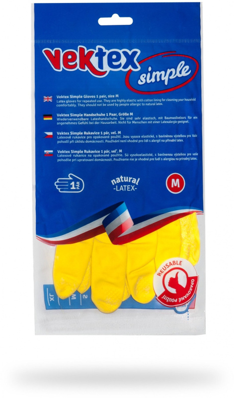 Vektex Simple úklidové latexové rukavice - velikost M