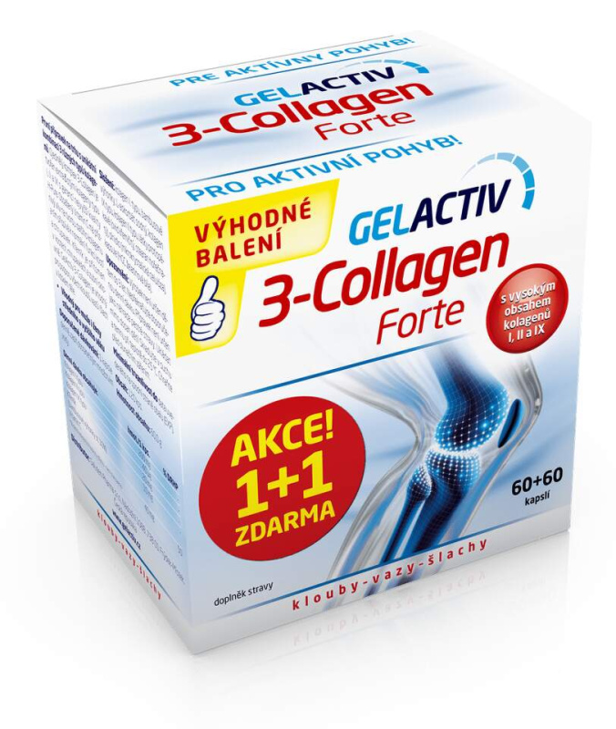 SALUTEM GelActiv 3-Collagen Forte 60 + 60 kapslí ZDARMA