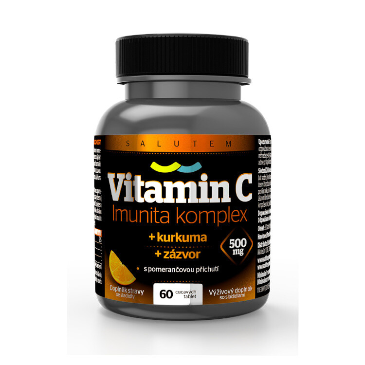 SALUTEM  Vitamin C 500mg Imunita kurkuma + zázvor 60 cucavých tablet