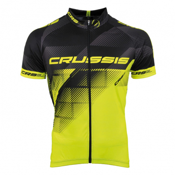 Cyklistický dres Crussis CSW-046 černá-fluo žlutá XS