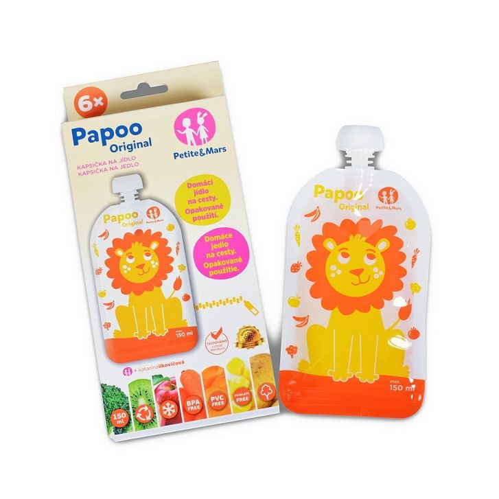 Petite&Mars Papoo kapsička na jídlo Lion 6x150 ml