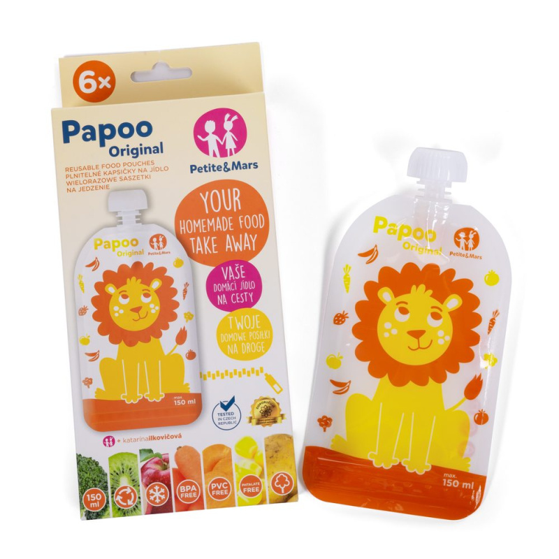 Petite&Mars Papoo kapsička na jídlo Lion 6x150 ml
