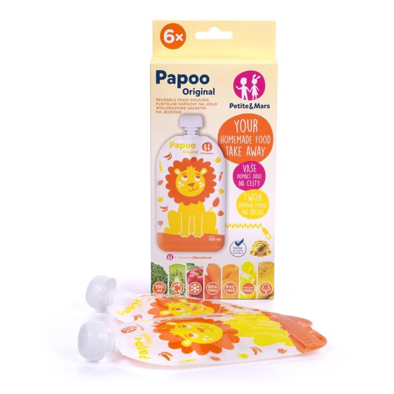 Petite&Mars Papoo kapsička na jídlo Lion 6x150 ml