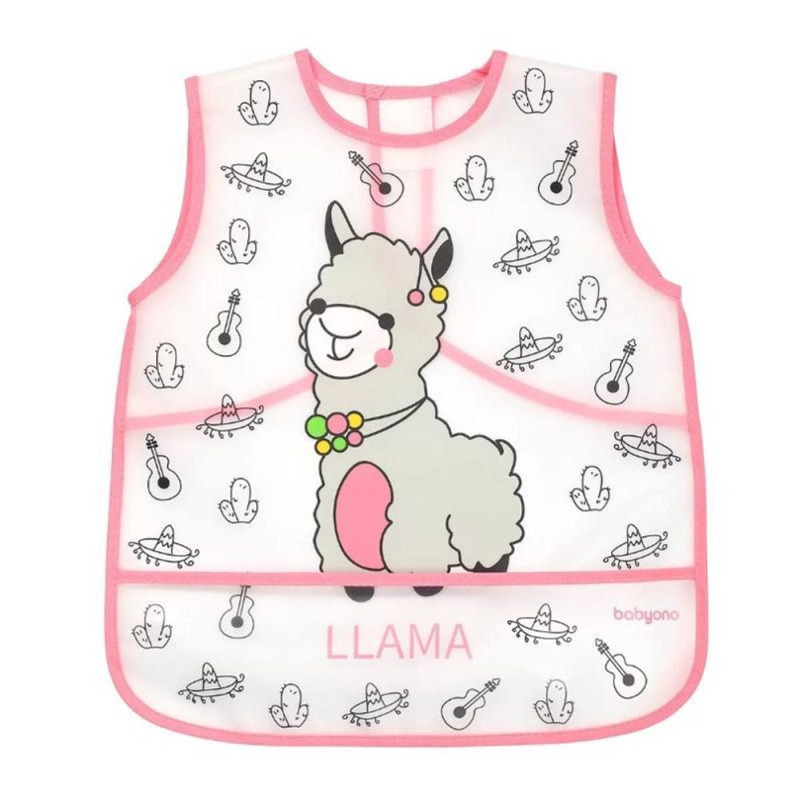 BABYONO Bryndák omyvatelný 12m+, 30x35 cm - Růžový