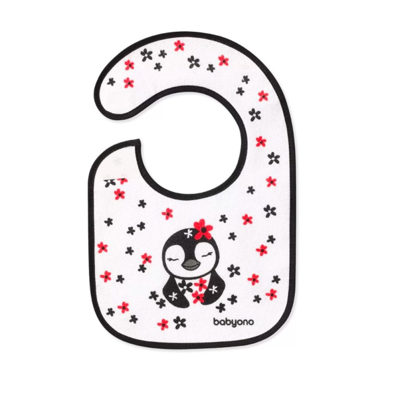 BABYONO Bryndák Froté, malý, voděodolný avokádo 3m+ - BABYONO Bryndák Froté, malý, voděodolný tučňák 3m+