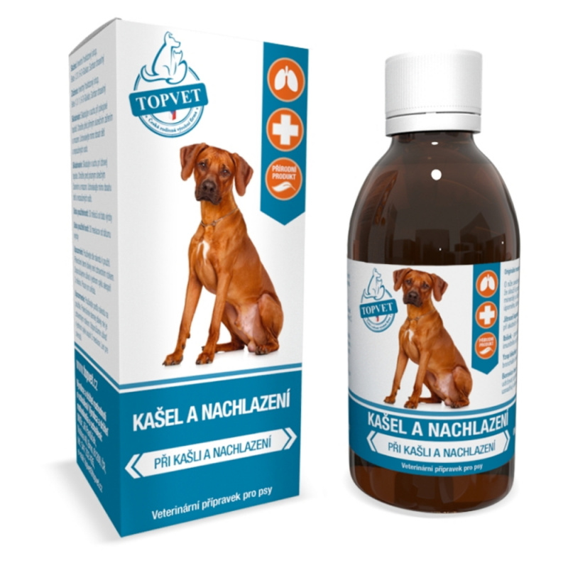 Kašel a nachlazení sirup pro psy TOPVET 200 ml