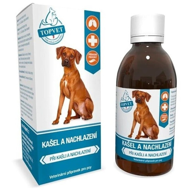 Kašel a nachlazení sirup pro psy TOPVET 200 ml